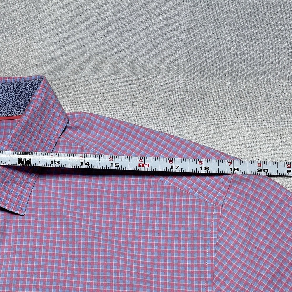 Tommy Bahama Newport Coat Button Down Shirt Mens Medium Check Plaid Floral Cuff - Picture 9 of 11
